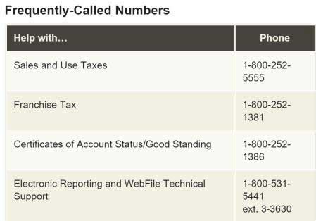 tax comptroller phone number